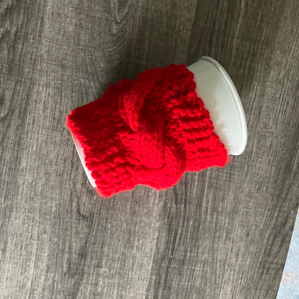 Coffe cup cozy knitted